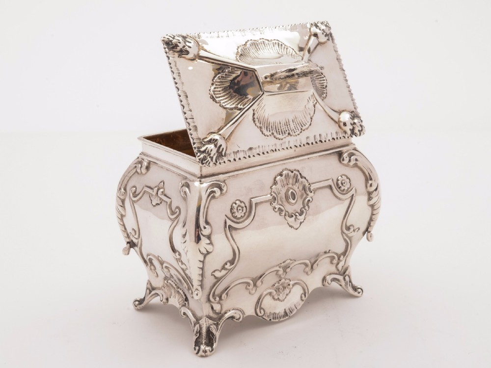 Edwardian Silver Tea Caddy, Chester 1908 View II