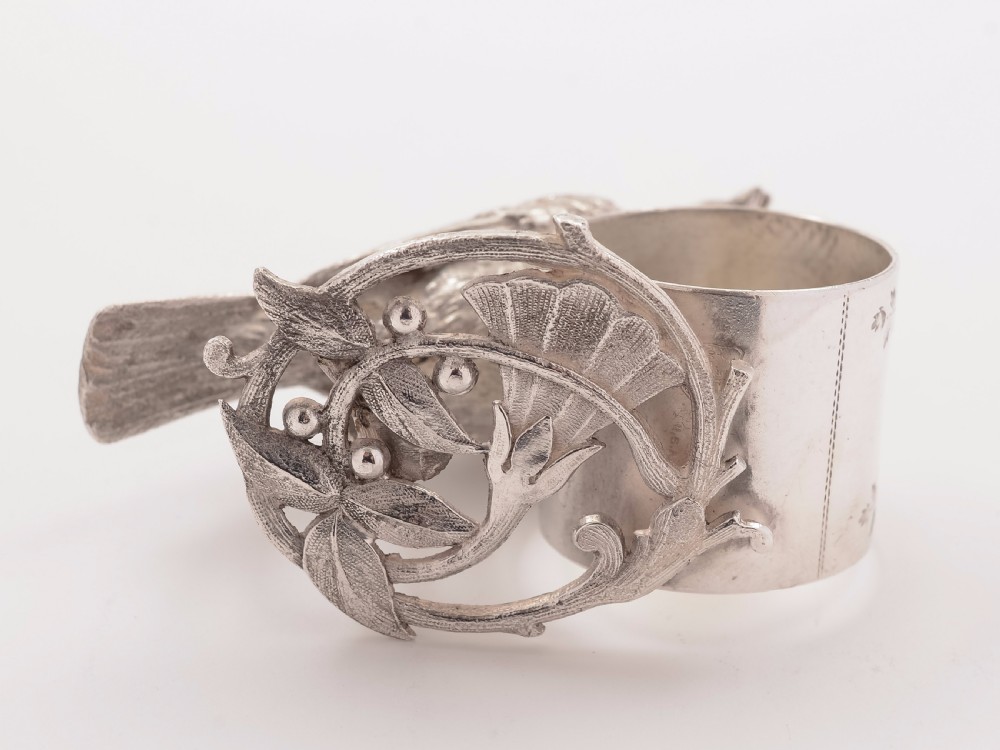 Silver Plated Novelty Bird Napkin Ring, Circa 1900 View III
