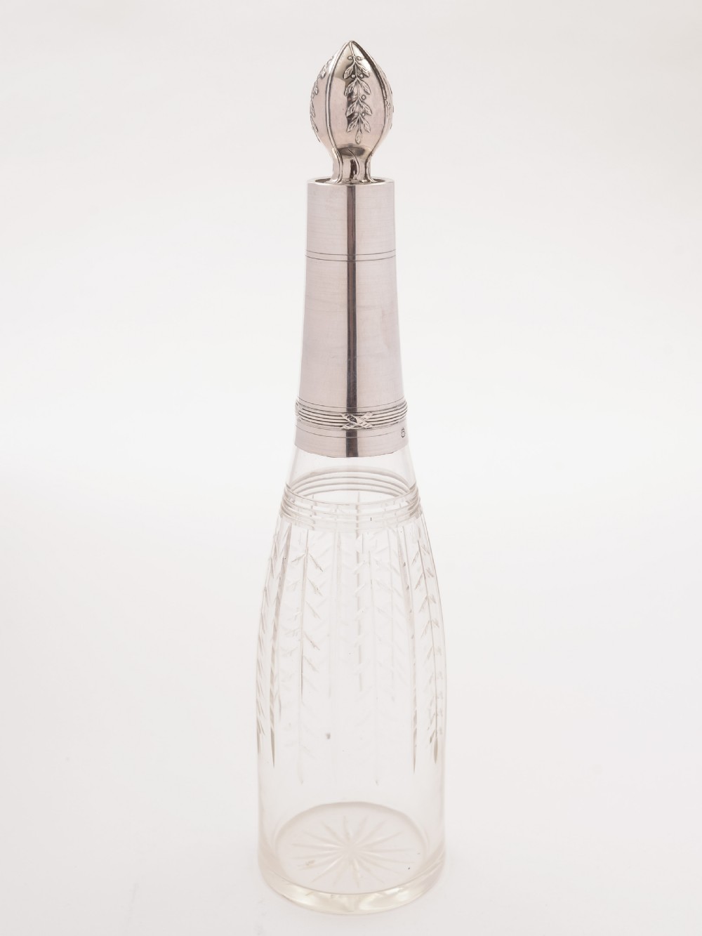 French Silver-Topped Liqueur Decanter, Circa 1900