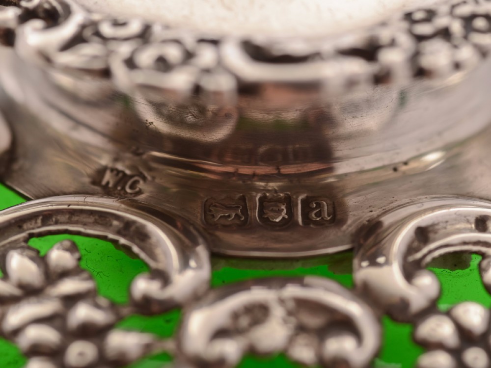 Victorian Silver Topped Ink Pot, London 1896 View VI
