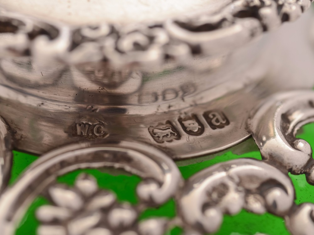 Victorian Silver Topped Ink Pot, London 1896 View VII