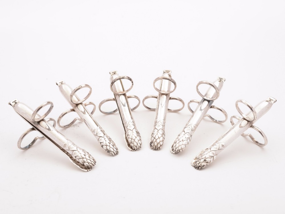 Set of 6 Christofle Asparagus Servers, Circa 1900
