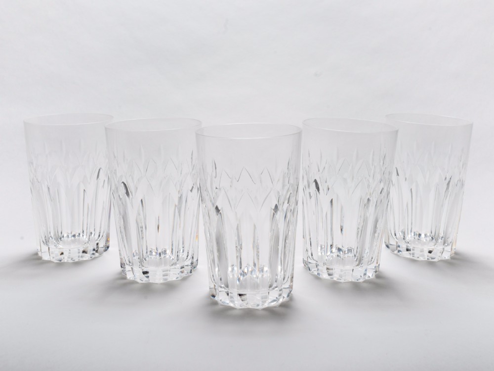 Set of 5 Three Quarter Pint Cut Glass Tumblers, Circa 1910