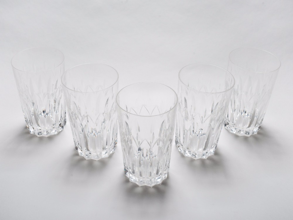 Set of 5 Three Quarter Pint Cut Glass Tumblers, Circa 1910 View II