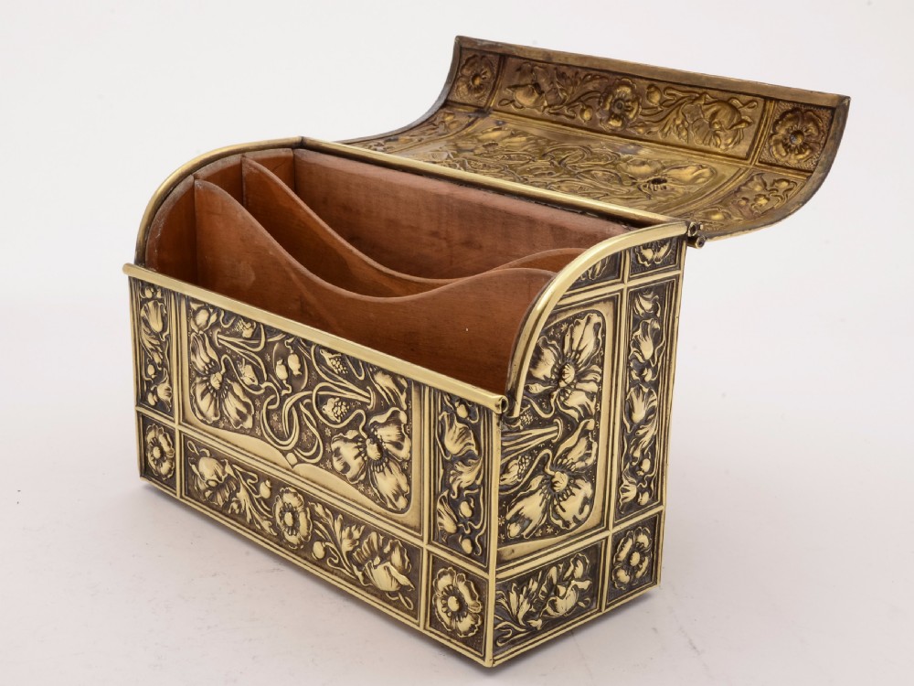 Art Nouveau Brass Document Box, Circa 1900