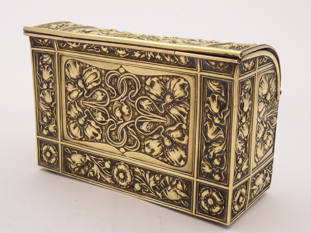 Art Nouveau Brass Document Box, Circa 1900 View VI