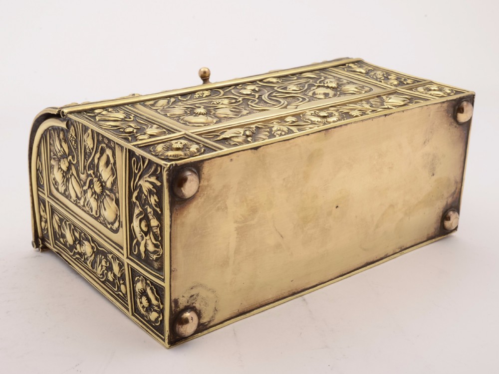 Art Nouveau Brass Document Box, Circa 1900 View VII