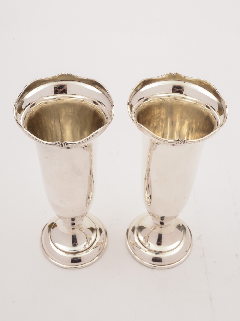Pair of Art Deco Silver Vases, Birmingham 1929 View II