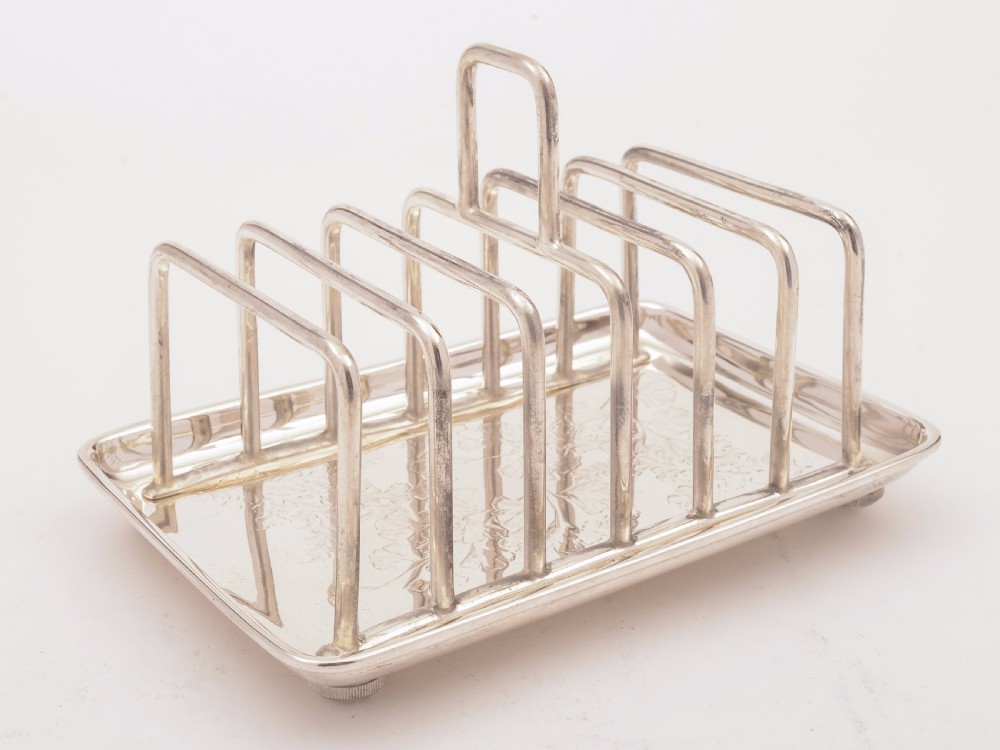 Victorian Silver Plated Toast Rack, May 1881 View II