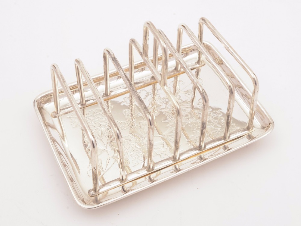 Victorian Silver Plated Toast Rack, May 1881 View IV