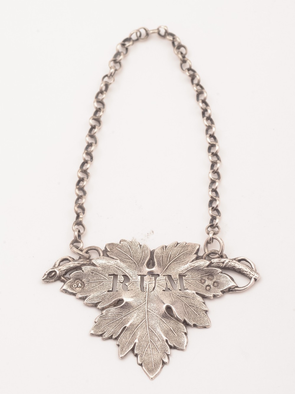Victorian Silver Rum Decanter Label, London 1837