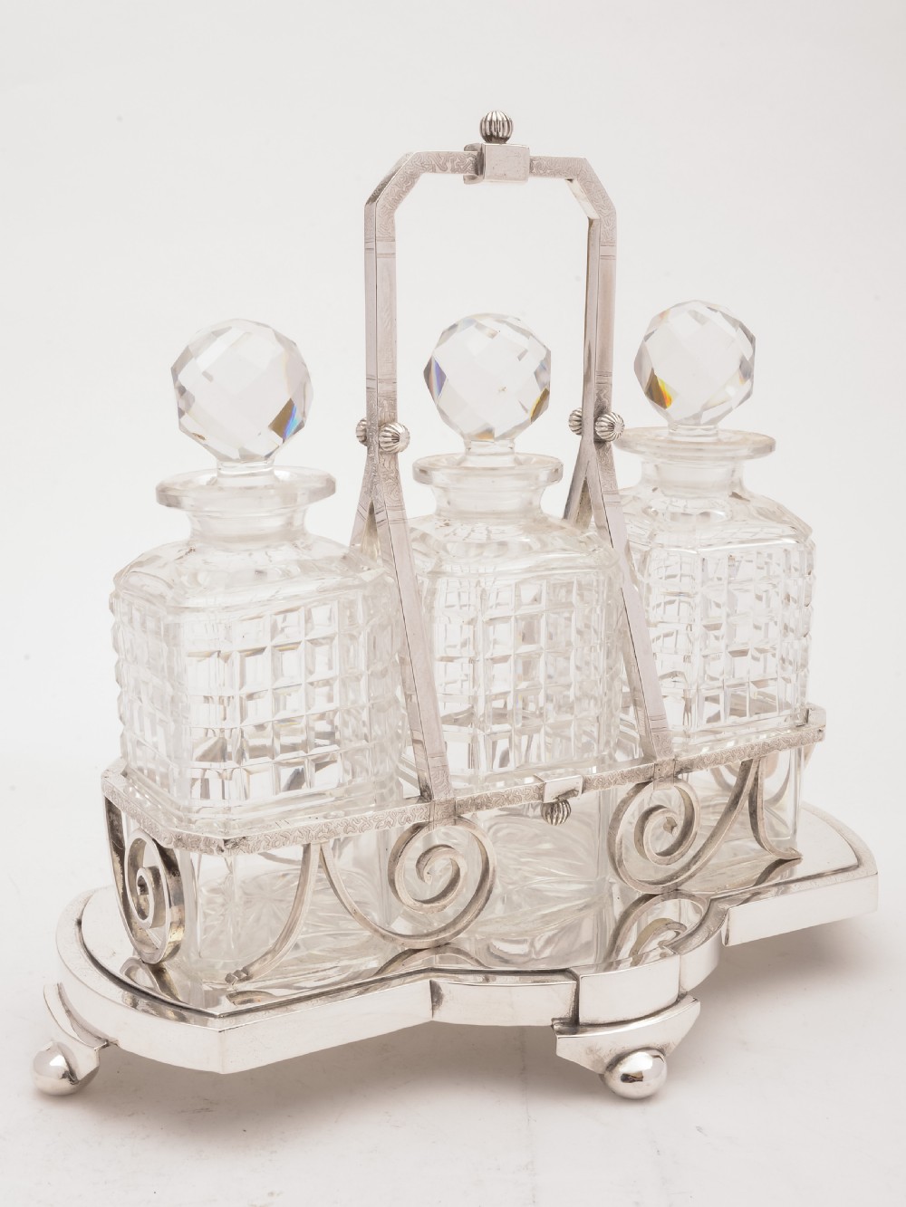 Victorian 3 Bottle Decanter Stand, Circa 1890