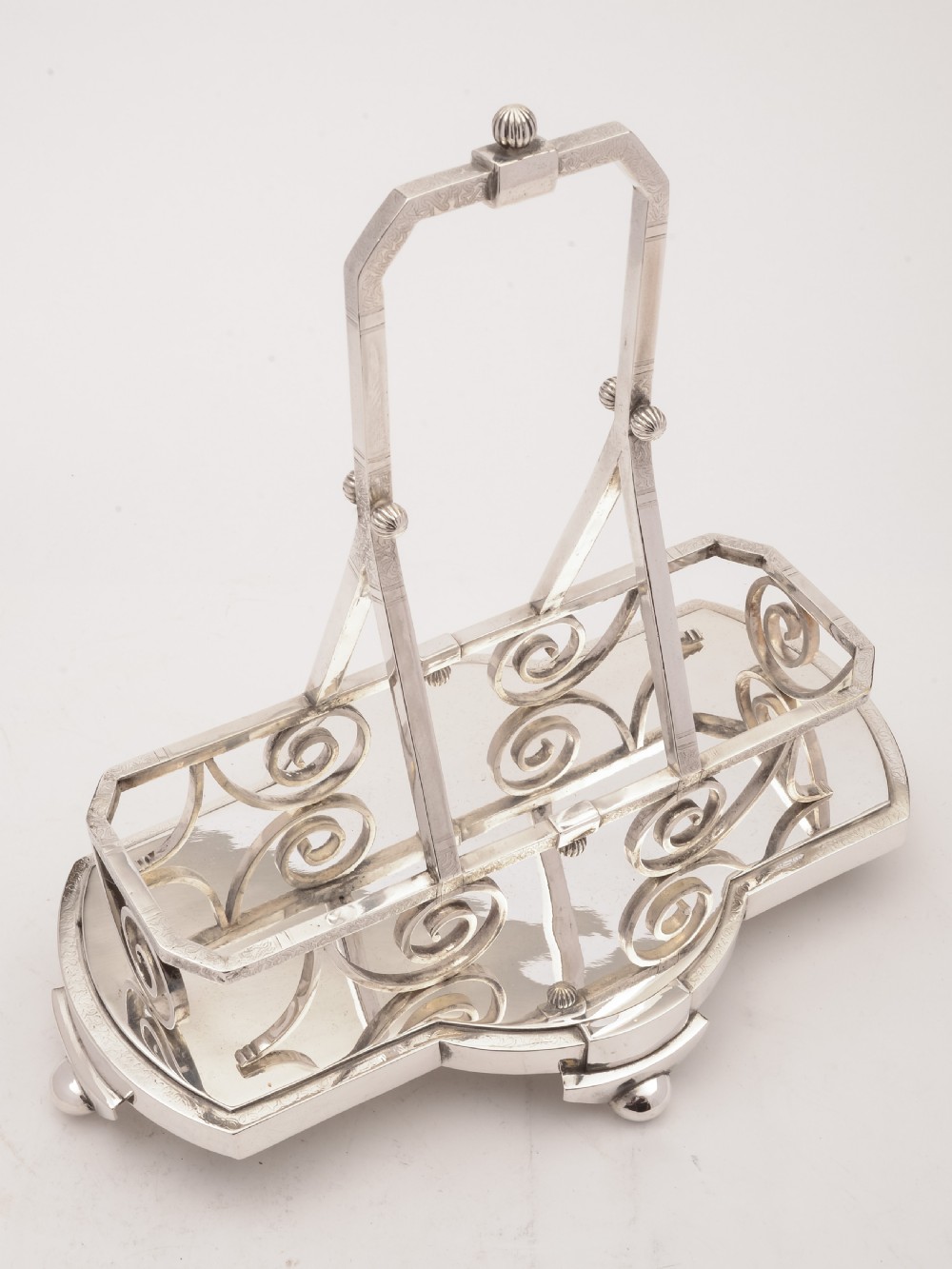 Victorian 3 Bottle Decanter Stand, Circa 1890 View II