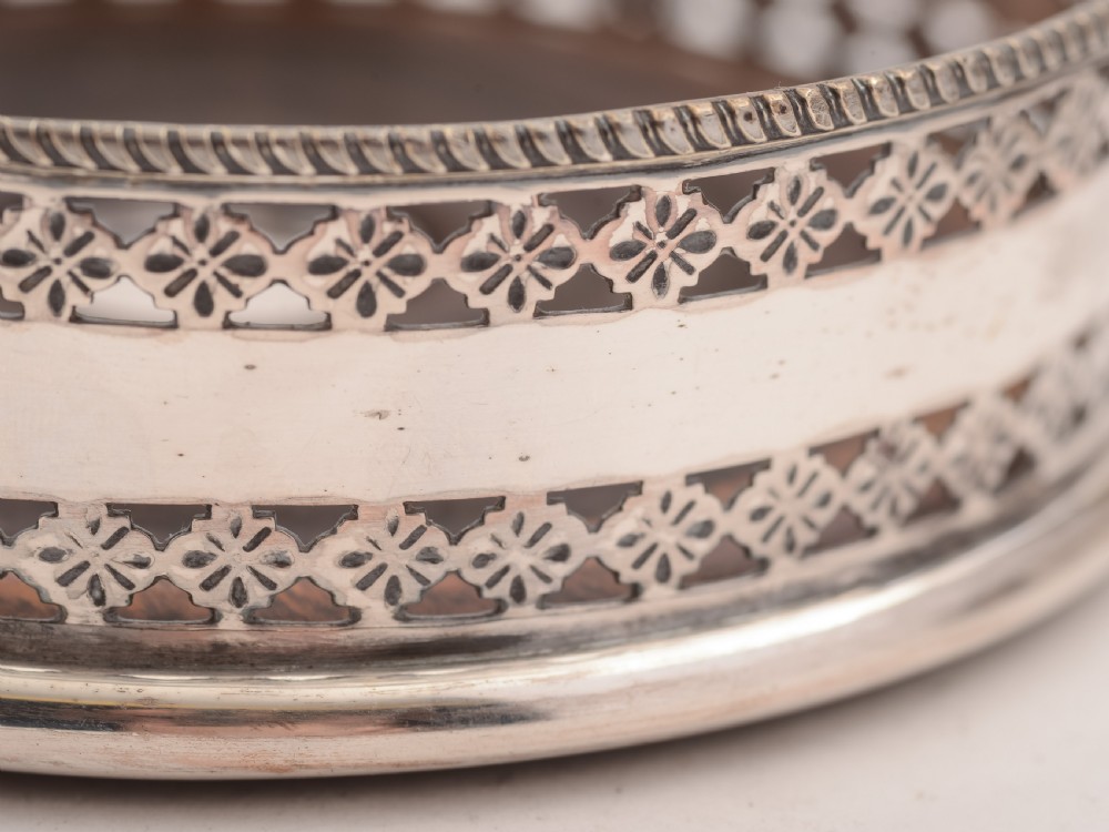 Pair of Edwardian Silver Plated Coasters, Circa 1905 View III