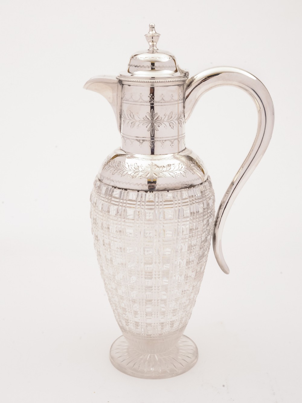 Victorian Cut Glass and Silver Plated Claret Jug, Circa 1880 View II
