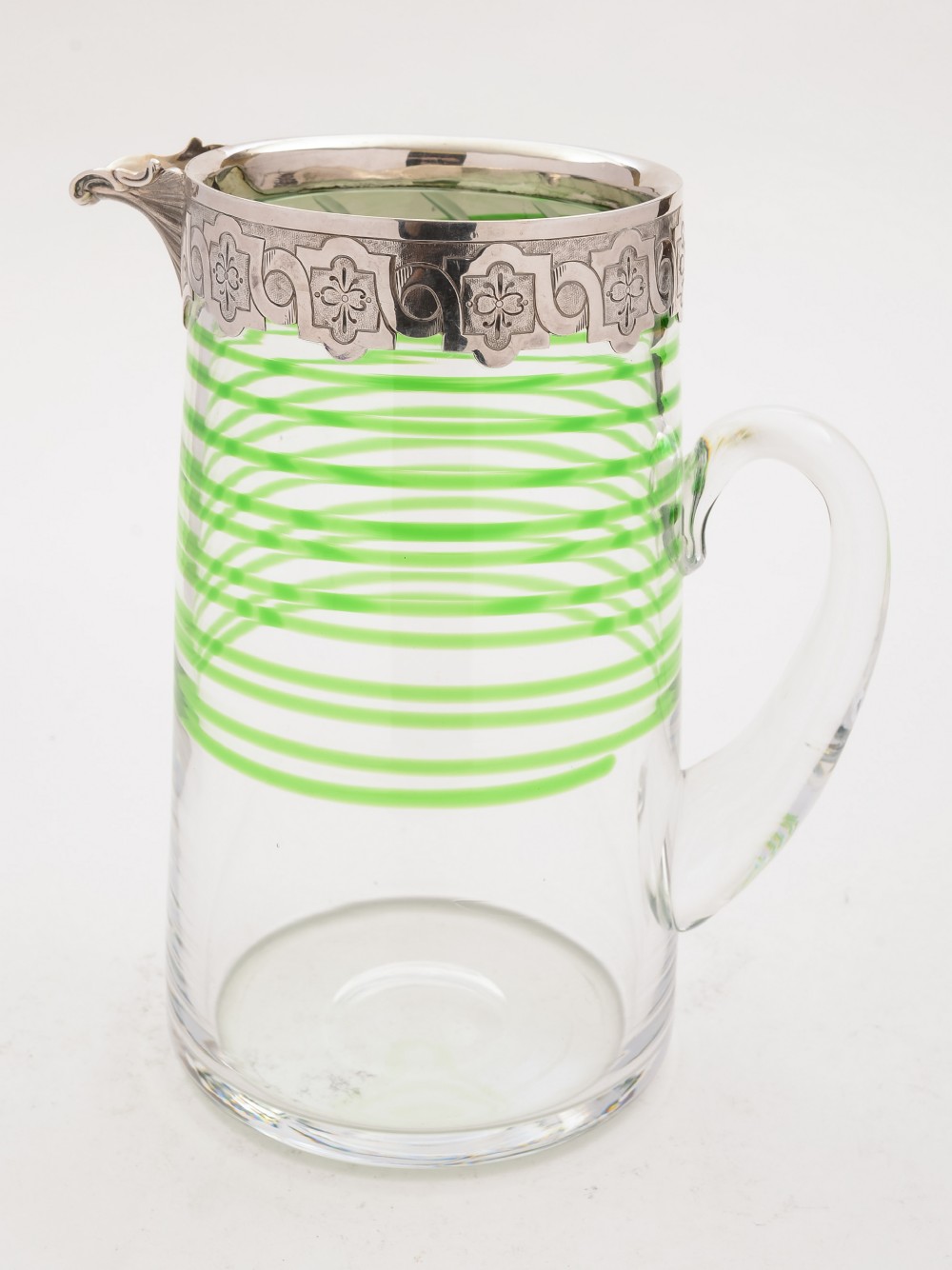 Victorian Glass and Silver Topped Jug, London 1874