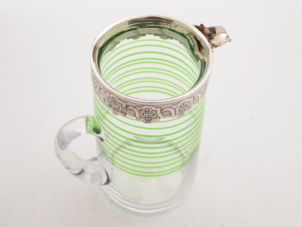 Victorian Glass and Silver Topped Jug, London 1874 View III