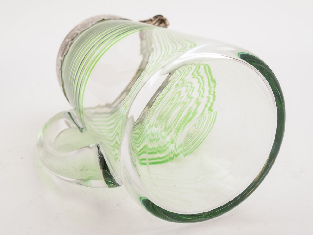 Victorian Glass and Silver Topped Jug, London 1874 View IV