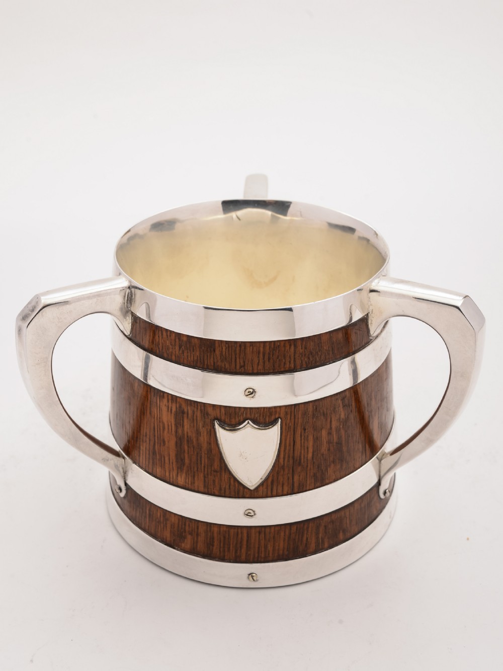 Victorian Oak and Silver Plated Tankard, Circa 1890