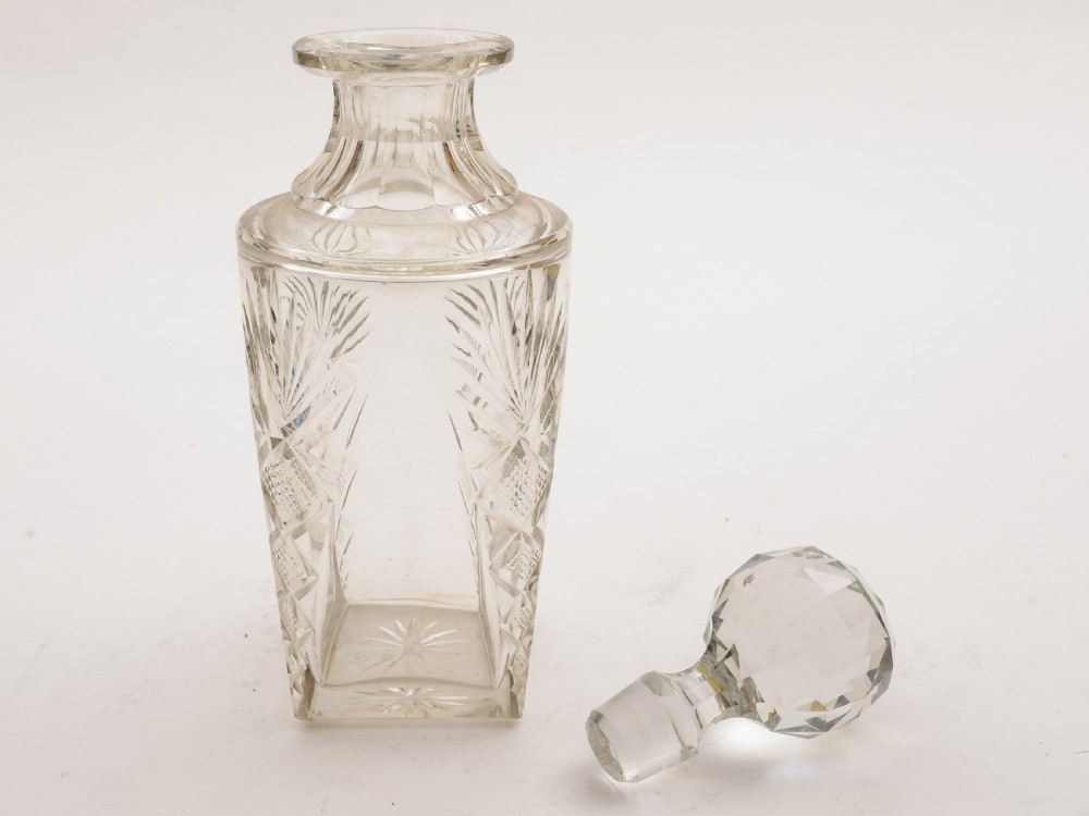 Whiskey Decanter with 4 Whiskey Tumblers, Circa 1920 View II