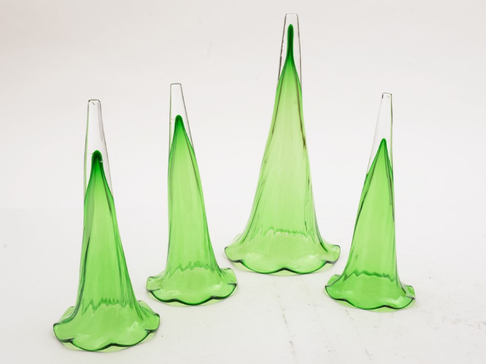 Silver Plated and Green Glass Eperne, Circa 1905 View III
