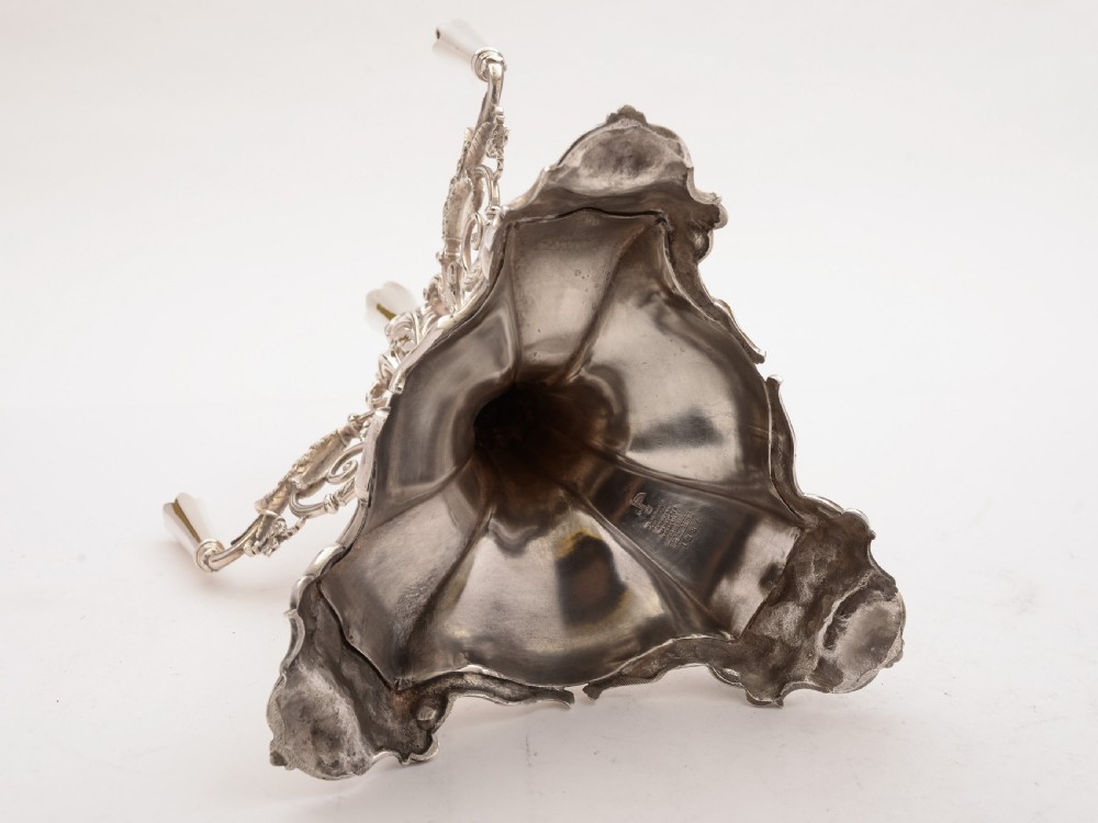 Silver Plated and Green Glass Eperne, Circa 1905 View V