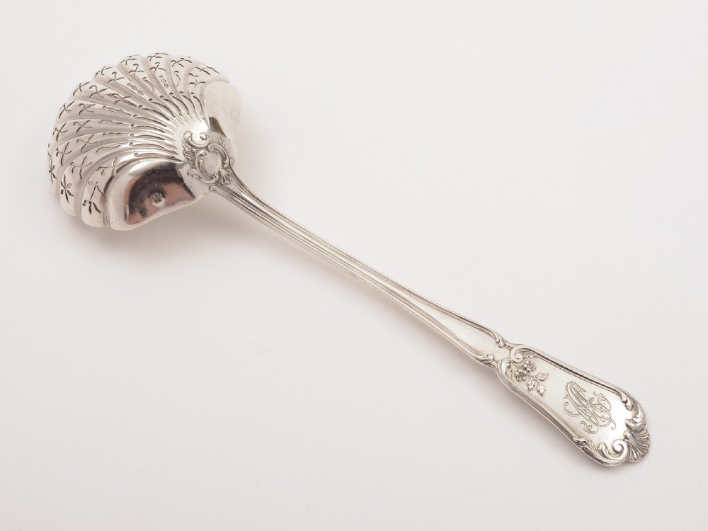 French Silver Sifter Spoon, Circa 1900 View II