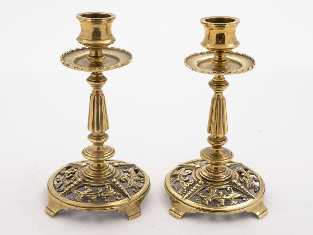 Pair of Victorian Brass Candlesticks, Circa 1890