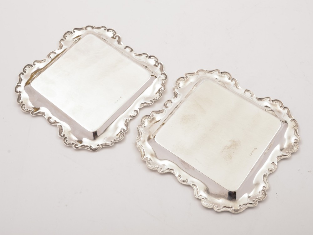 Pair of Silver Plated Card Trays, Circa 1905 View II