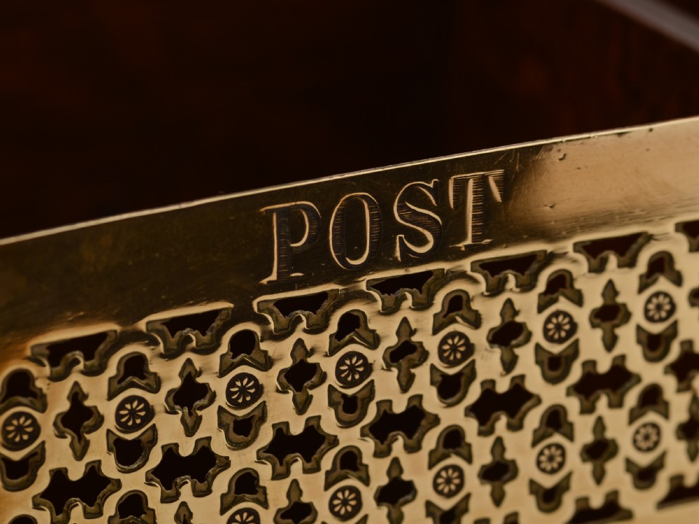 Victorian Oak and Brass Post Box, Circa 1890 View III