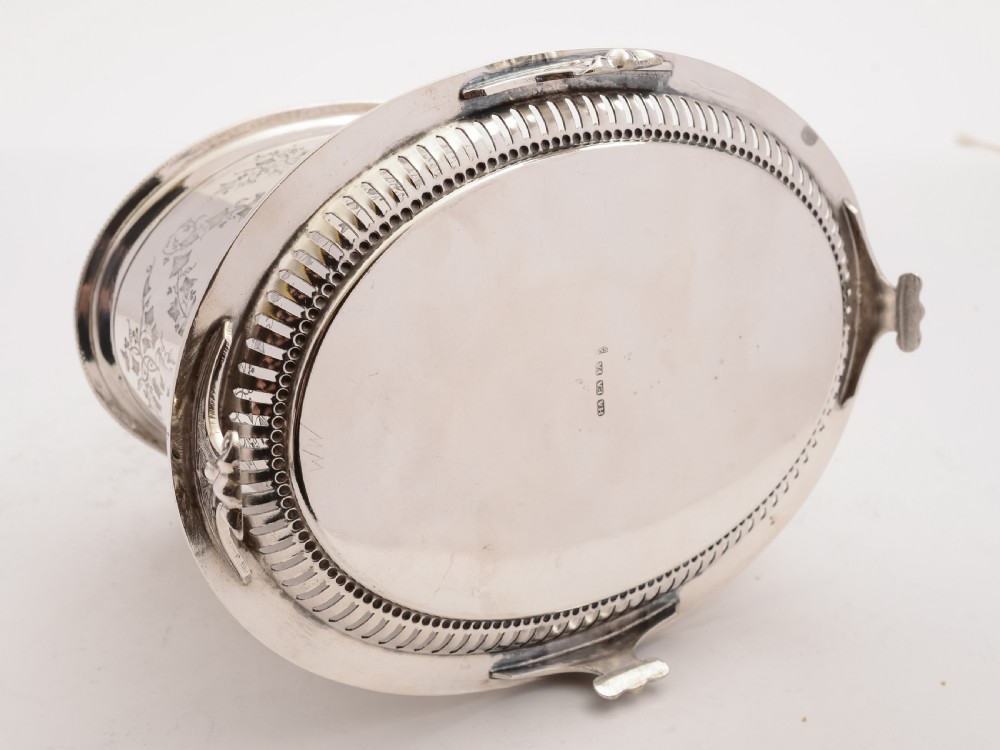 Victorian Oval Silver Plated Biscuit Box, Circa 1890 View IV