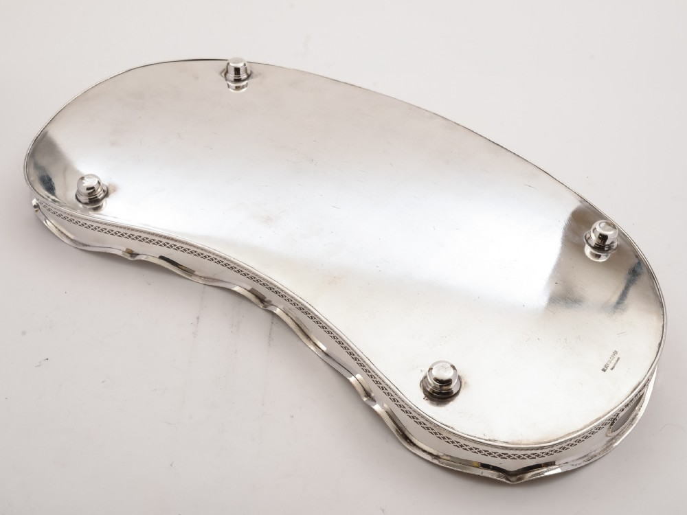 Edwardian Kidney Shaped Gallery Tray, Circa 1905 View II