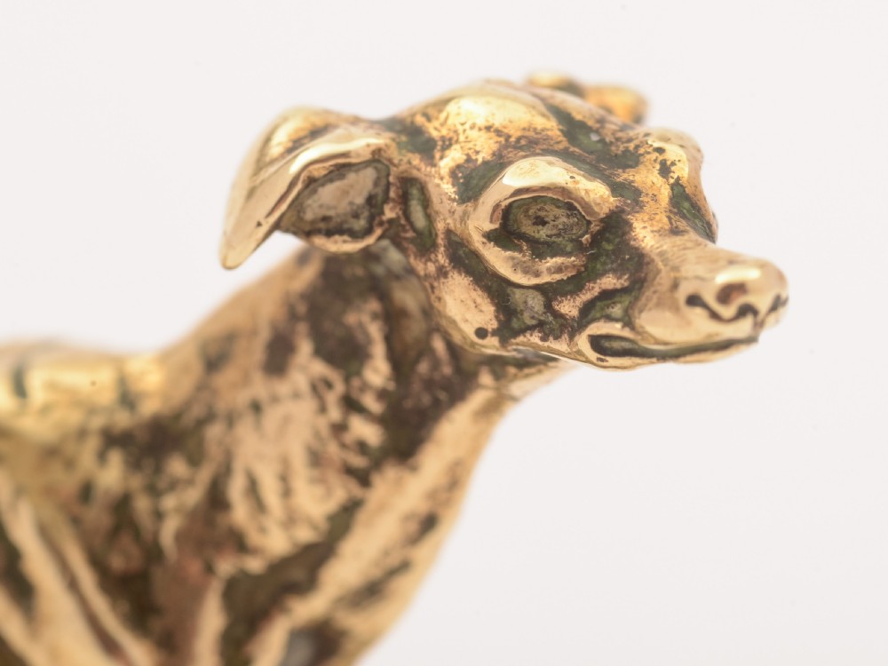 French Brass Greyhound Figure, Circa 1900 View IV
