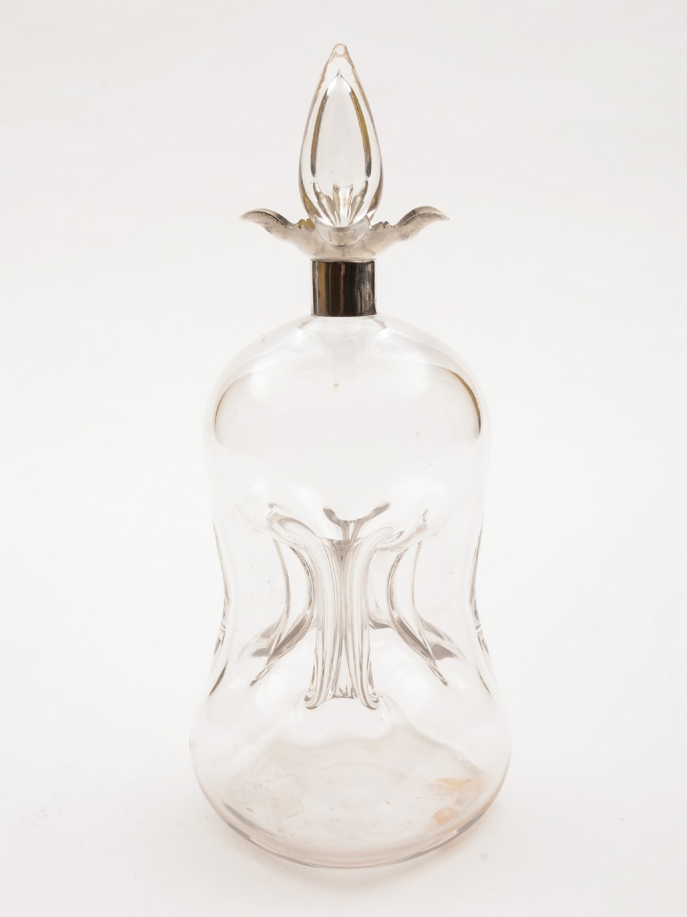 Edwardian Silver Topped Glug Glug Decanter, Birmingham 1906