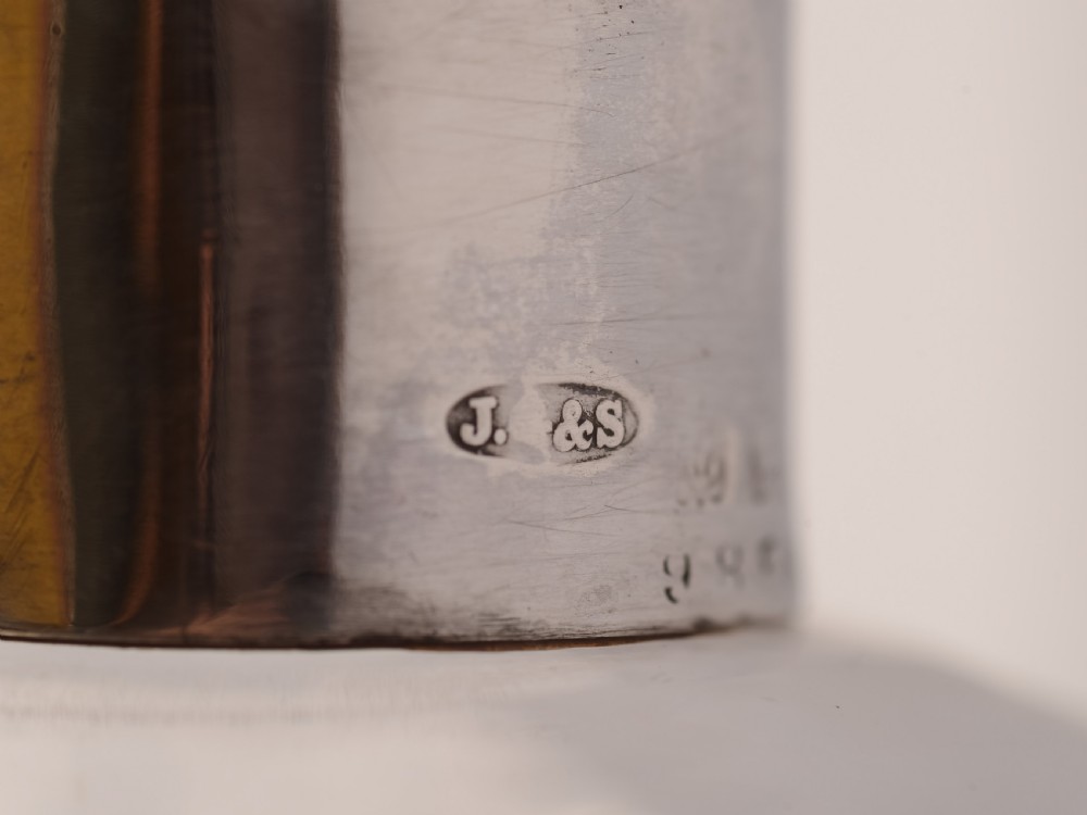 Edwardian Silver Topped Glug Glug Decanter, Birmingham 1906 View V