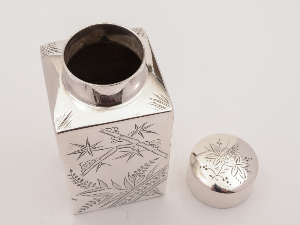 Victorian Silver Plated Tea Caddy, Circa 1890 View III