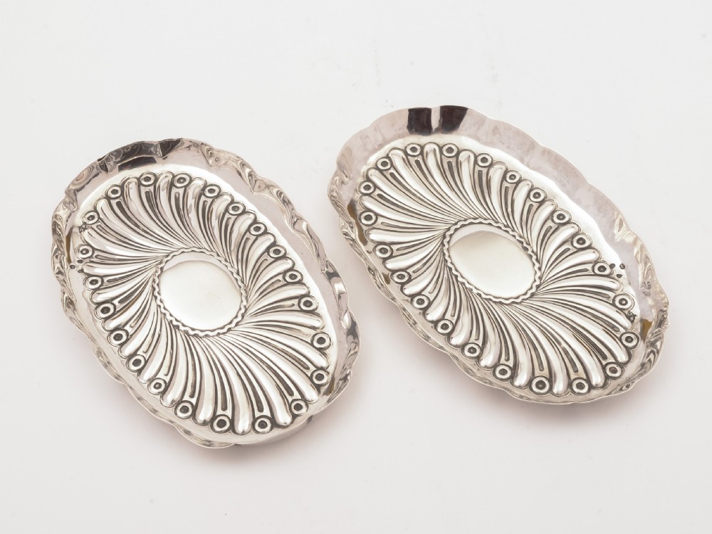 Pair of Small Victorian Silver Trays, London 1890