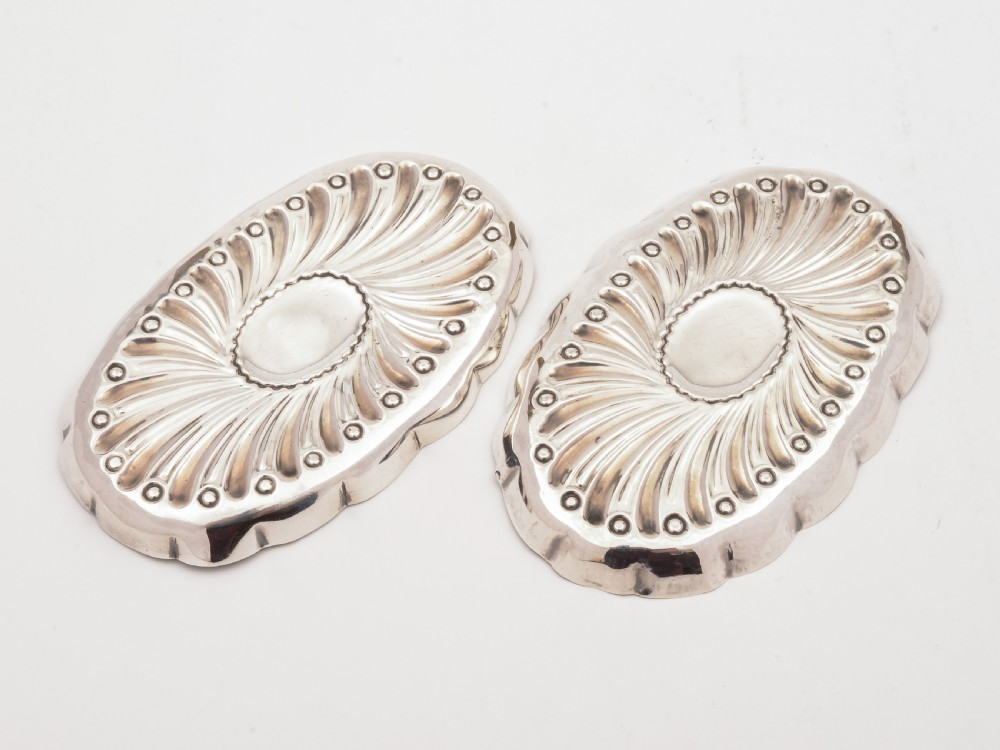 Pair of Small Victorian Silver Trays, London 1890 View II