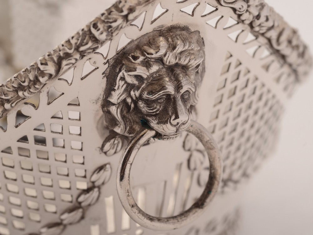 Edwardian Silver Plated Bread Basket with Fork, Circa 1905 View IV