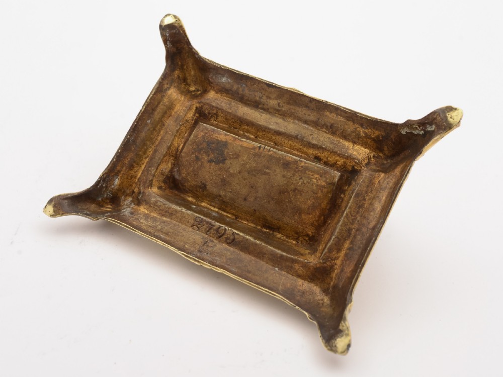 Victorian Brass Triple Stamp Box, Circa 1890 View IV