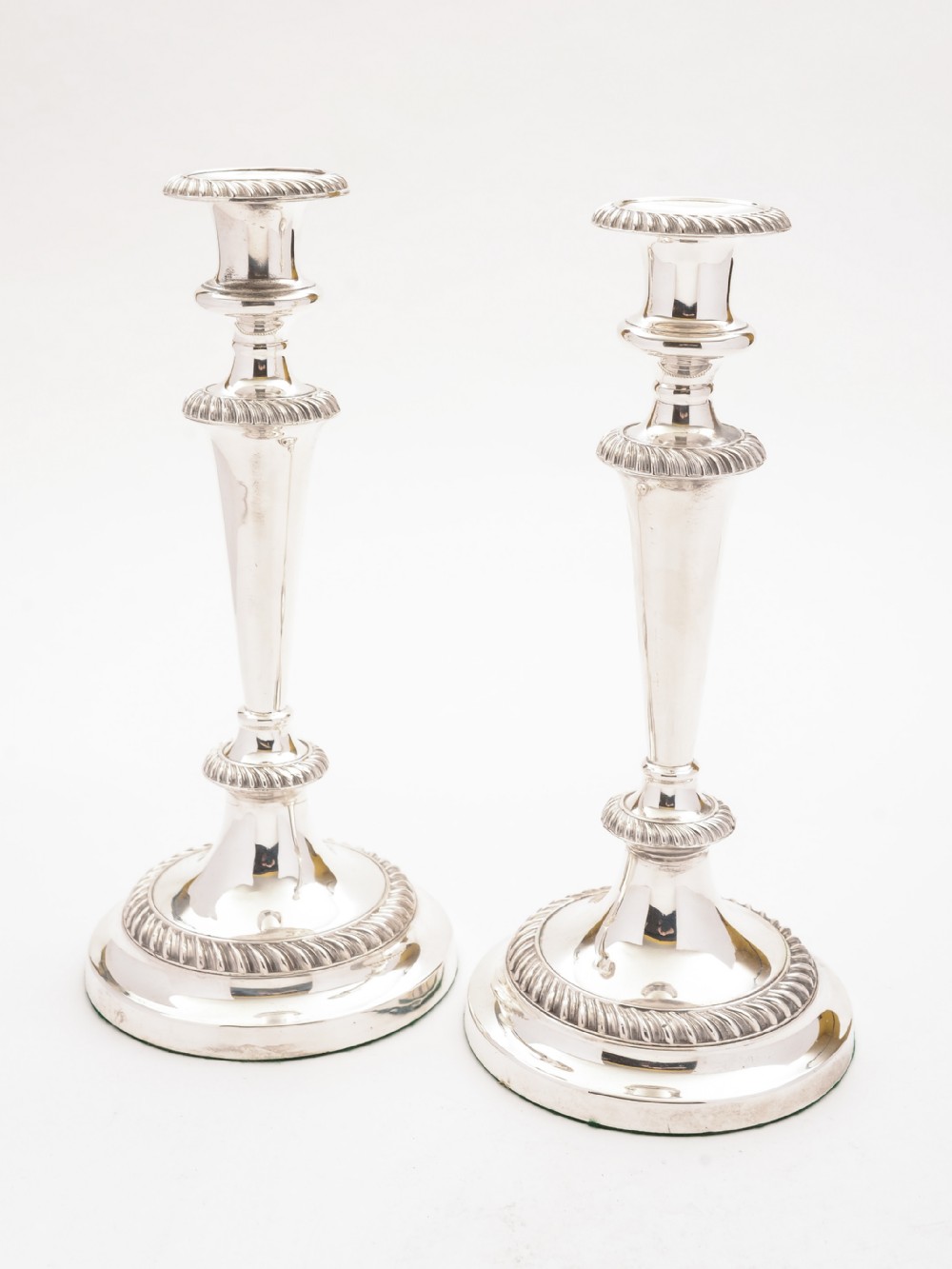 Pair of Tall Victorian Silver Plated Candlesticks, Circa 1880