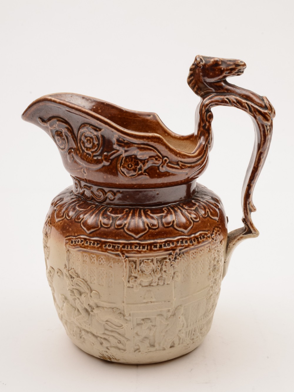 English Stoneware Salt Glaze Tavern Jug, Circa 1880