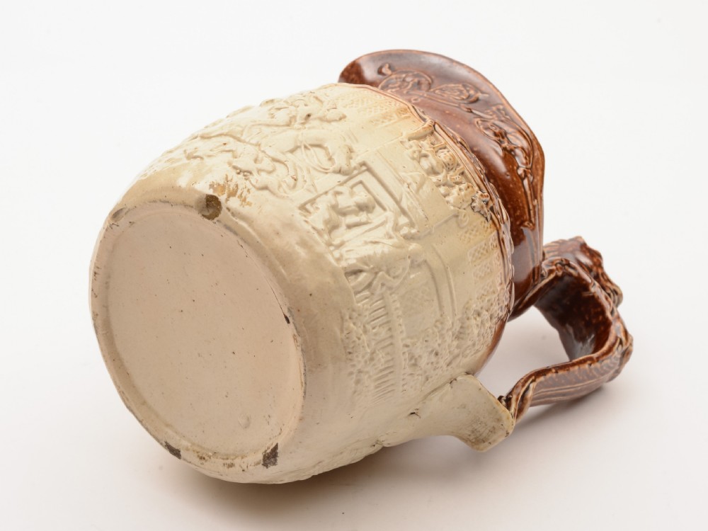 English Stoneware Salt Glaze Tavern Jug, Circa 1880 View III