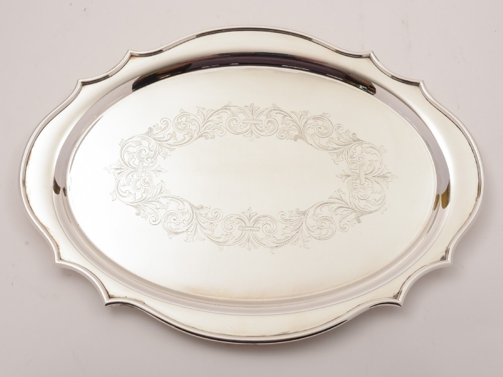 Edwardian Oval Silver Plated Tray, Circa 1905