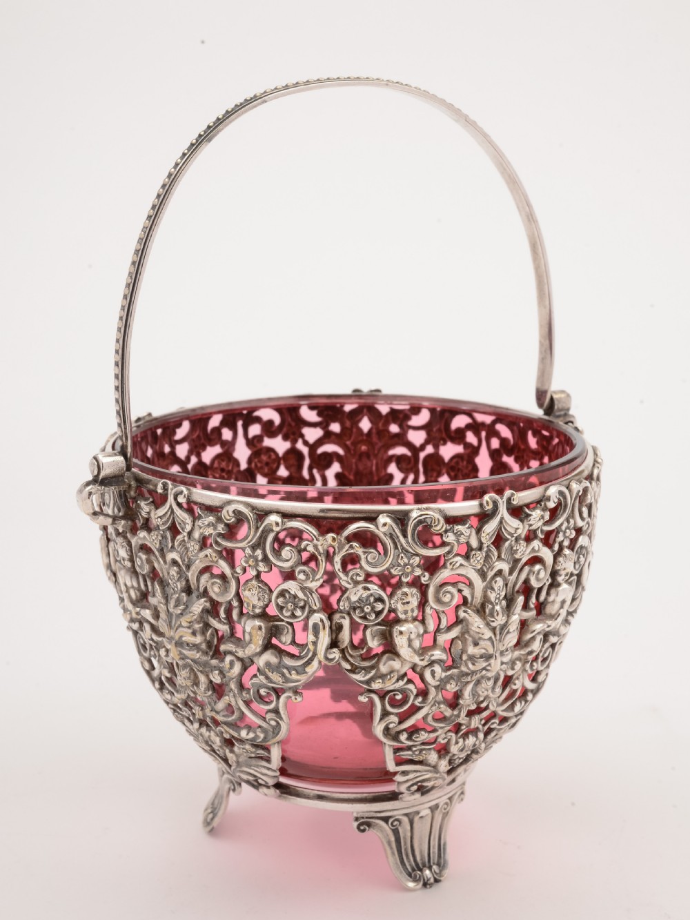 Victorian Silver Plated Sugar Basket, Circa 1890 View II