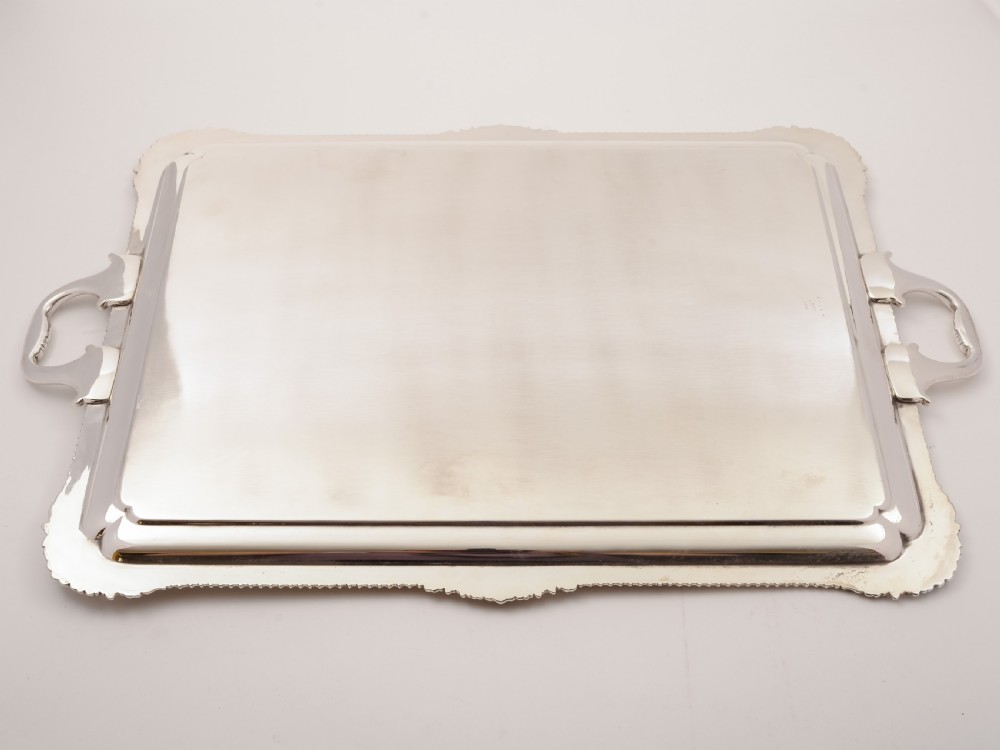 Large Victorian Silver Plated Serving Tray, Circa 1890 View II