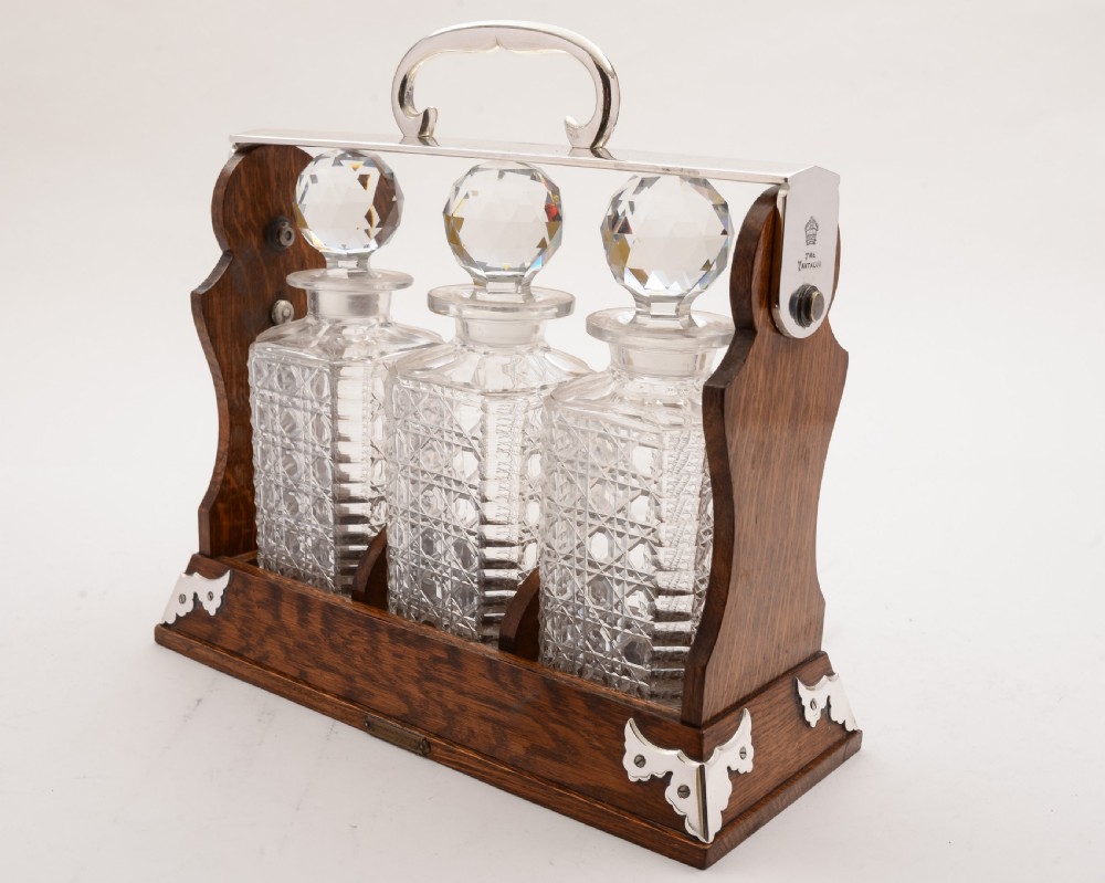 Victorian 3 Bottle Tantalus, Circa 1880