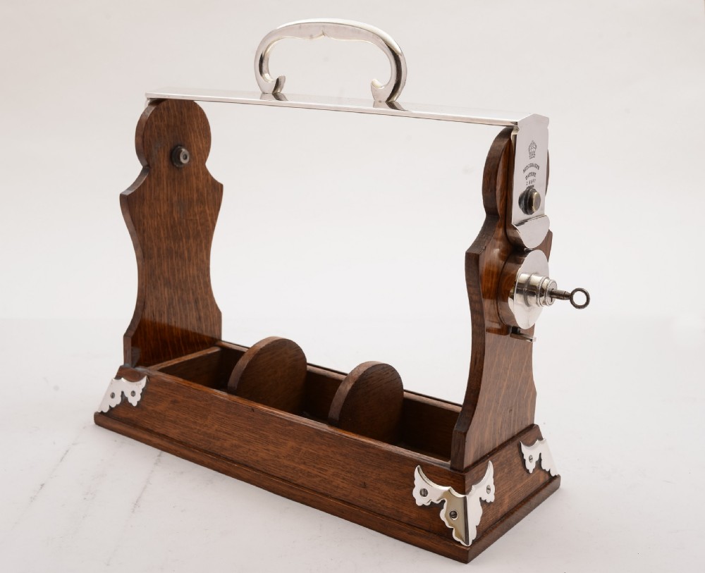Victorian 3 Bottle Tantalus, Circa 1880 View IV