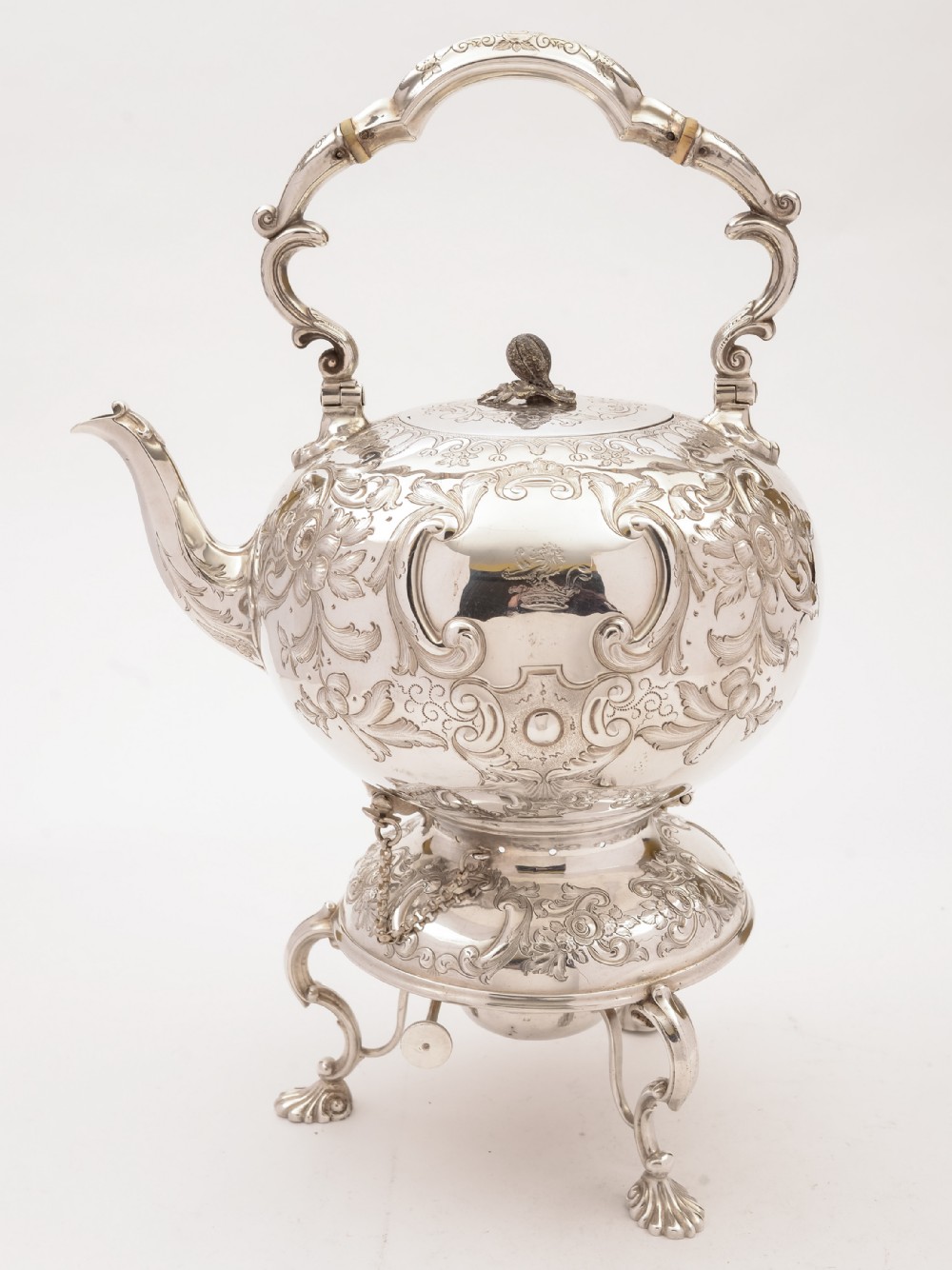 Victorian Large Tea Kettle On Stand, Circa 1890
