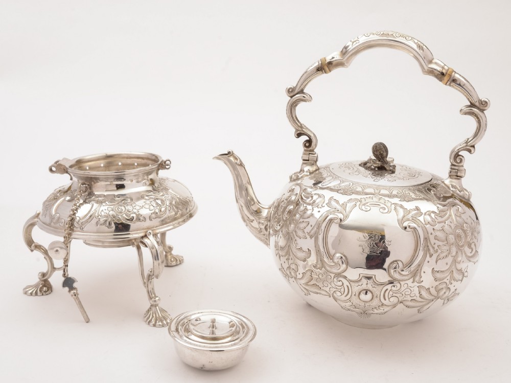 Victorian Large Tea Kettle On Stand, Circa 1890 View II